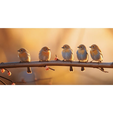Birds Sitting on a Branch Canvas